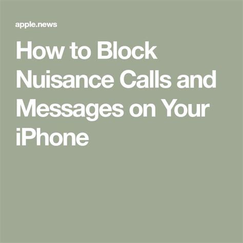 stop nuisance calls on iphone.